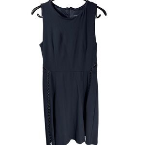 Cynthia Rowley Black Lattice Cutout Sleeveless Fit and Flare Dress Medium